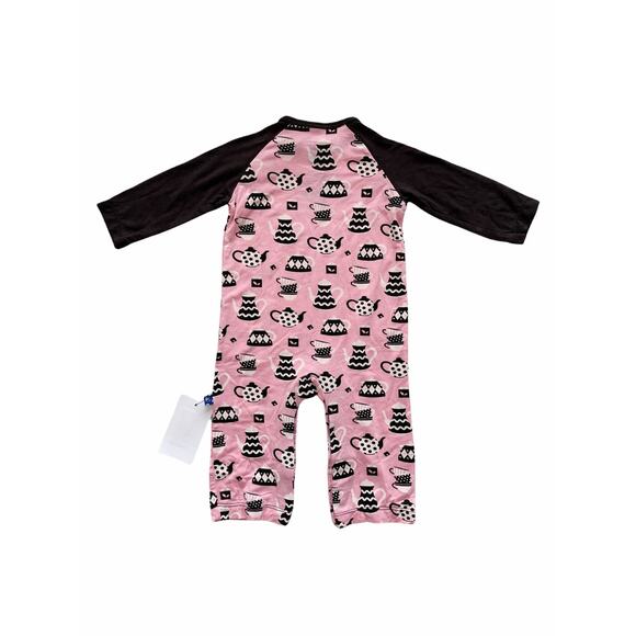 NWT Kickee Pants Tea Time Romper Size 0-3m - Picture 3 of 4